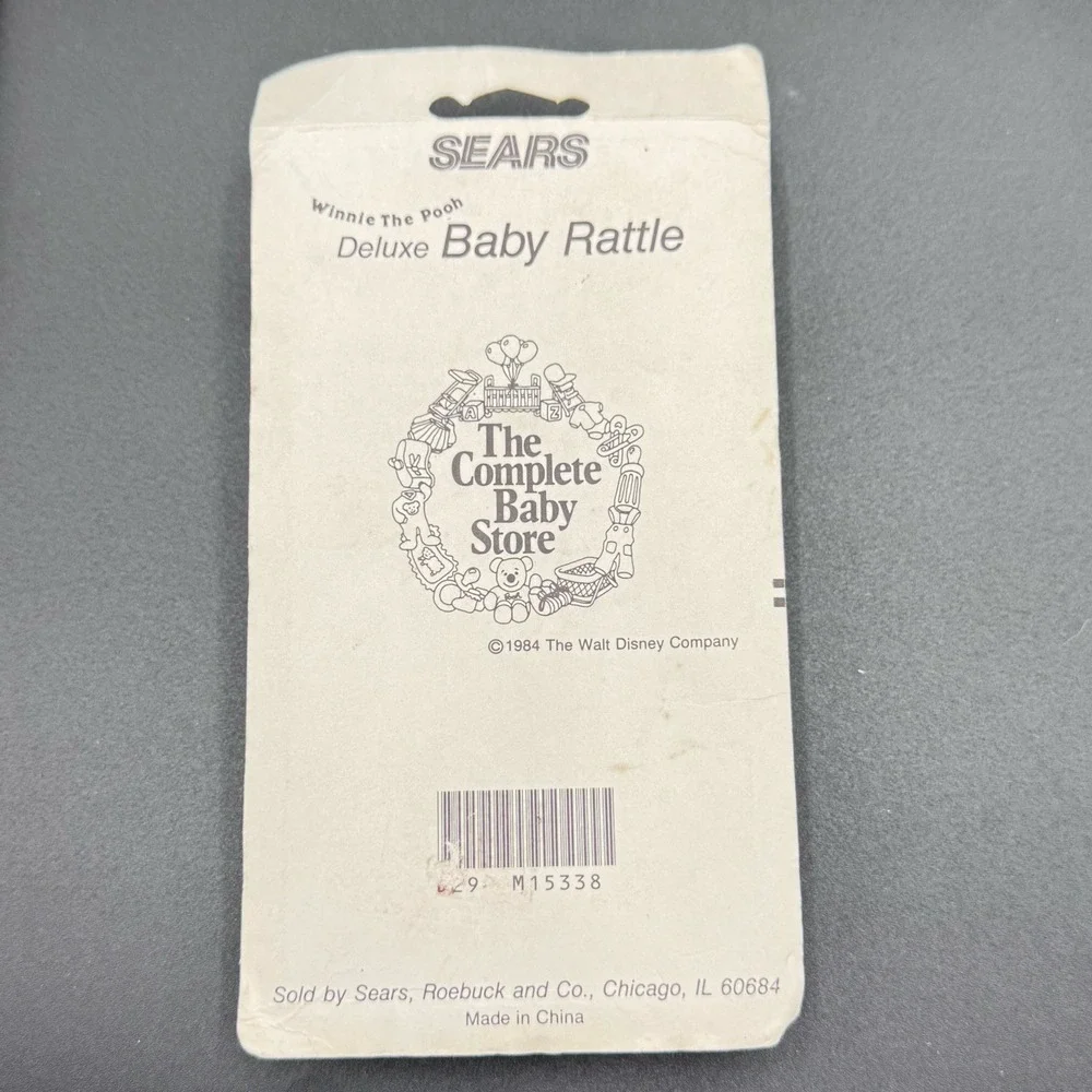 Vintage 1984 Winnie the Pooh Bear Sears Baby Rattle Toy Disney New sealed Deluxe